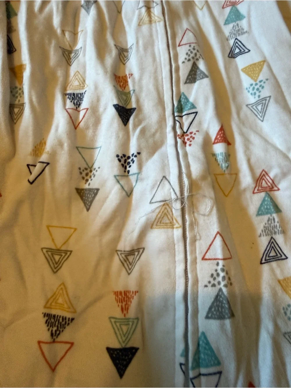 Halo White Sleep Sack with Multicolor Triangle Pattern